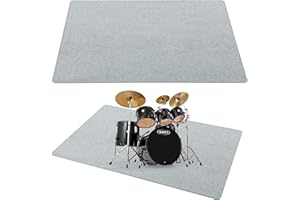 BALAPET Drum Rug,4 x 6Ft Drum Mat Drum Carpet with Non-Slip on Both Sides Soundproof Drum Floor Mat for Electrical Drum Drum Accessories Gift for Drummers(Gray)