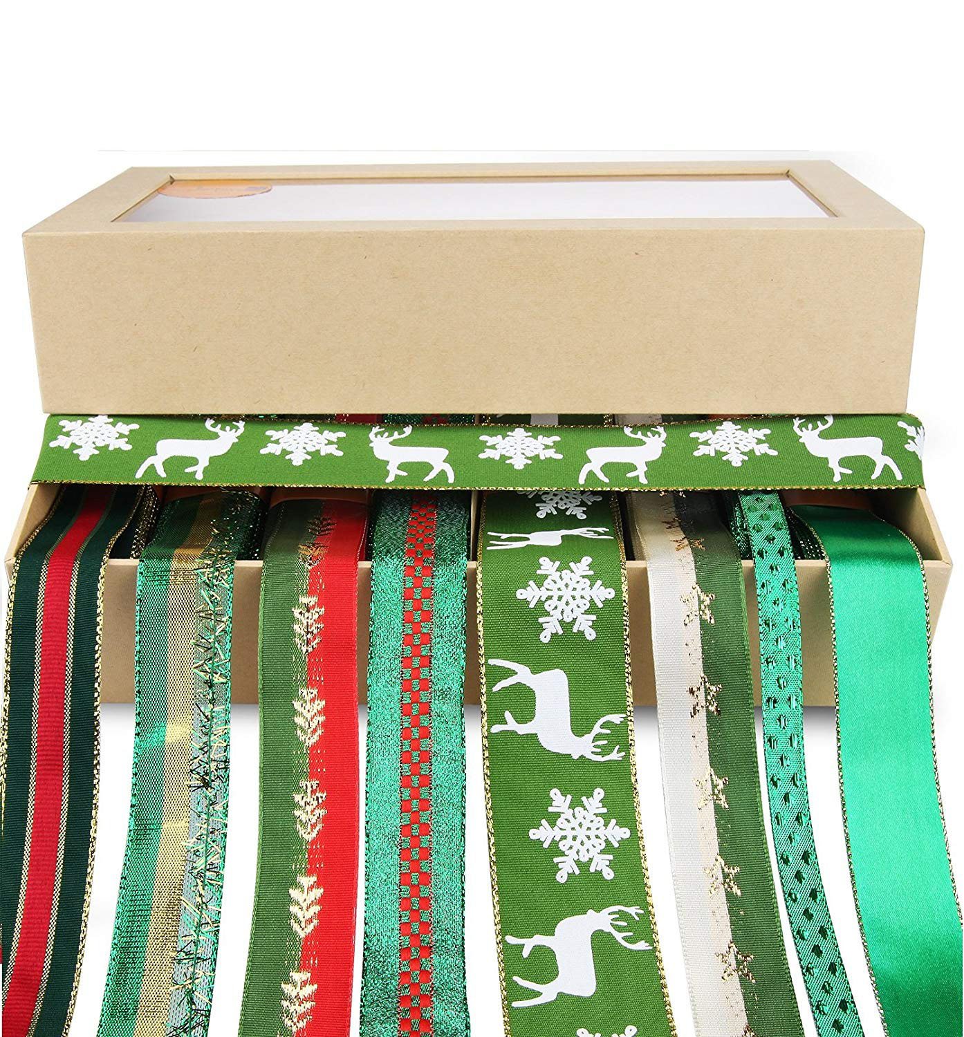 Amazon.com: Sation Ribbon,Holiday Ribbon Set for Christmas, Holiday,Gift Package Wrapping,Hair 