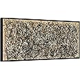 INVIN ART Framed Canvas Giclee Print Art One Number 31, 1950 by Jackson Pollock Wall Art Living Room Home Office Decorations(Black Slim Frame,20"x40")