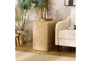 SEI Furniture Sidekick Rolling Workout Equipment Rack – Hidden Weight Storage Organizer with Hooks & Shelves for Home Gym, Yoga Mat, Kettlebell, Dumbbells – Oak Brown