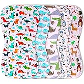 KiddyStar 5-Pack Burp Cloths – Organic Cotton, Soft, Large & Absorbent 3-Layer Towels for Newborns – Essential for Feeding & Spit-Up