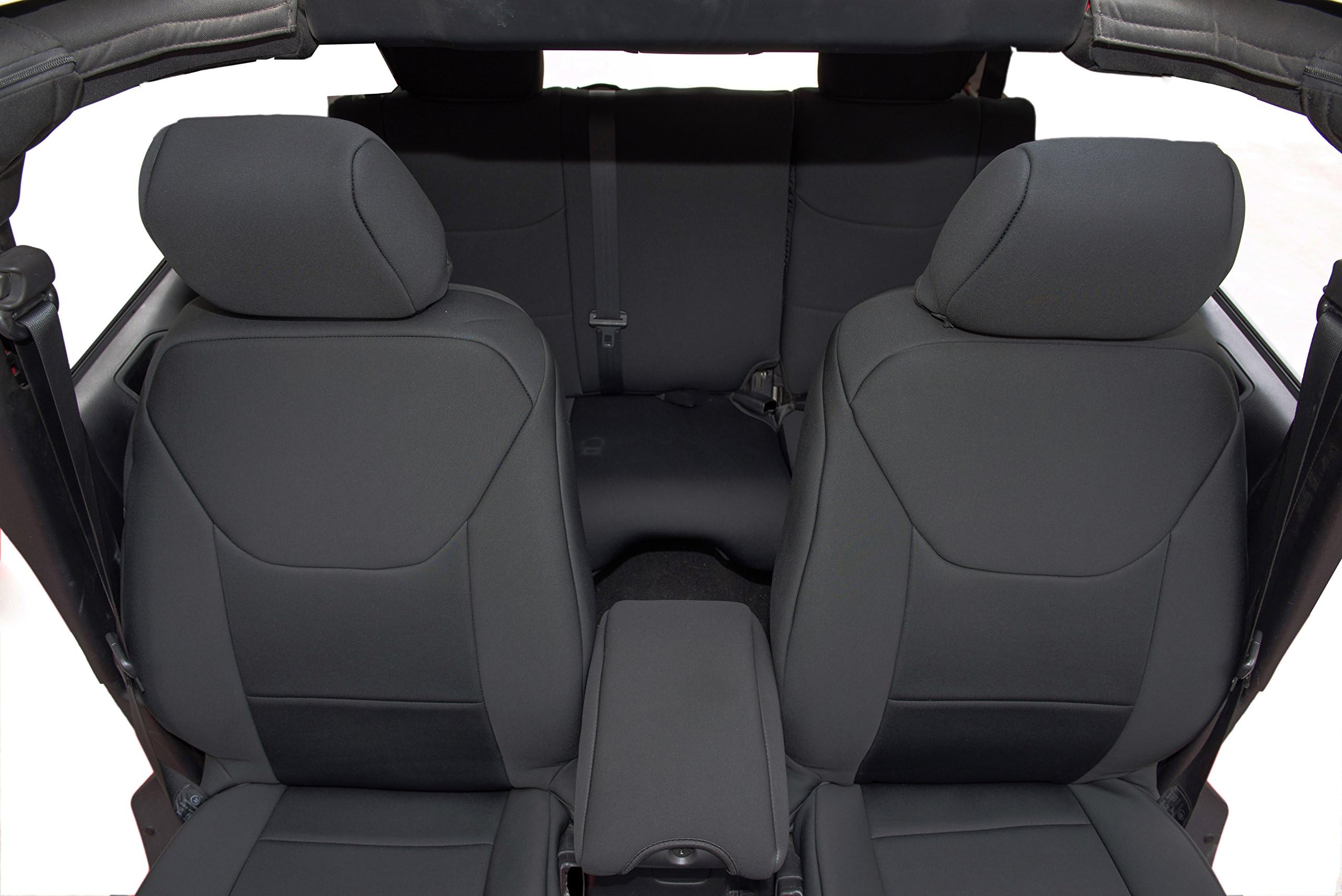 Jaybally Jeep Wrangler Seat Covers for 2013,2014,2015,2016,2017 JK Rubicon, Sahara, Unlimited, Customized Neoprene Car Seat Protector, Airbag Compatible and Waterproof (4 DOOR, Black)