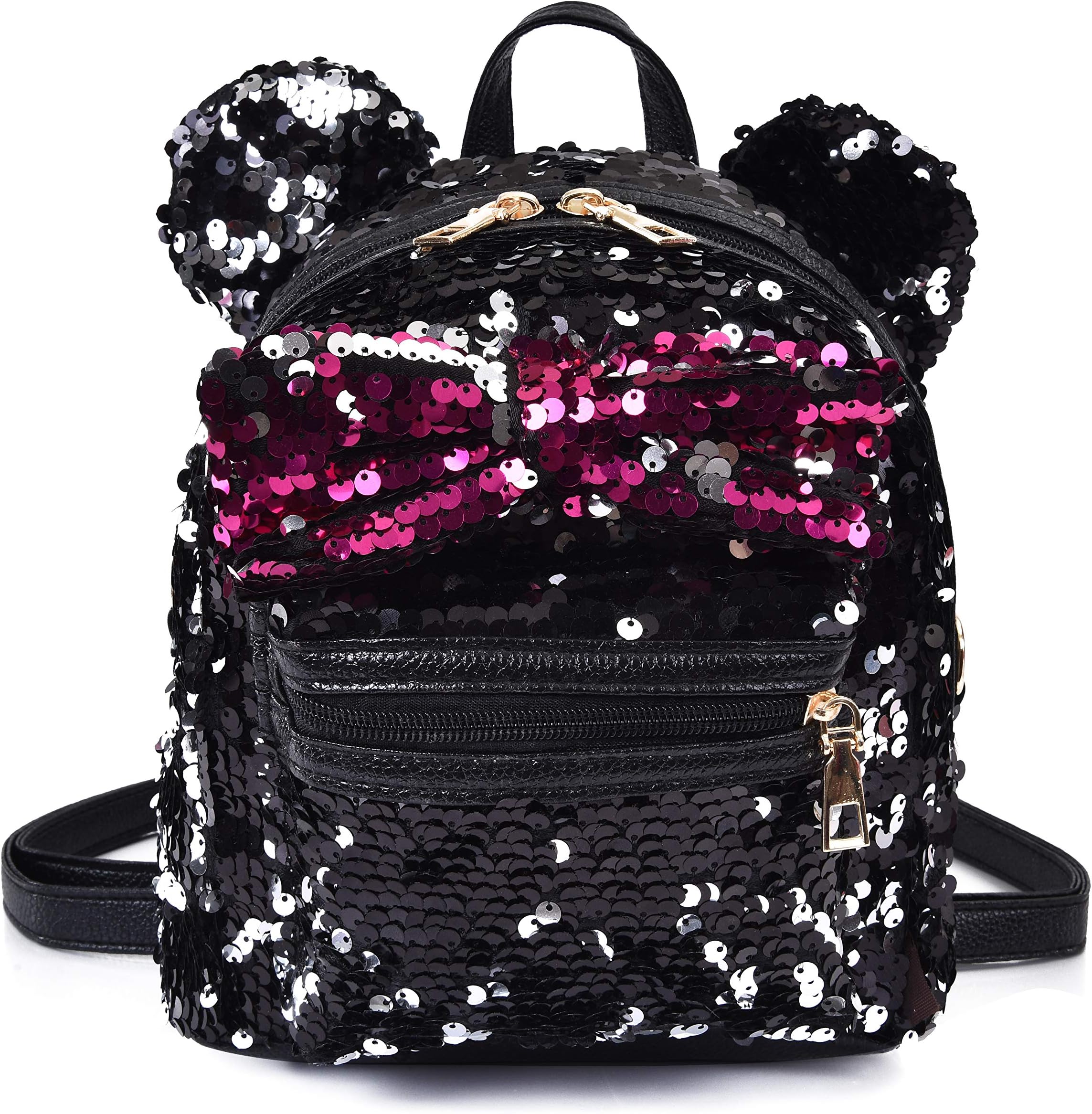 Sequin Backpack Cute Backpack Shoulder School Fashion Backpack Ears Bowknot Bag for Girls Women