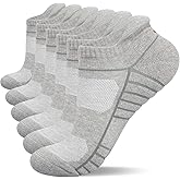 Lapulas Athletic Running Ankle Socks, Low Cut Cushioned Anti-Blister Tab Sports Socks Men Women 6Pairs