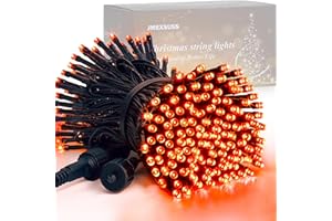 JMEXSUSS 200 LED Orange Halloween Lights Outdoor, 66ft Connectable Halloween String Lights Plug in, 8 Modes Orange Light for Tree Outside Indoor Xmas Party Garden Fence Patio Porch Decor