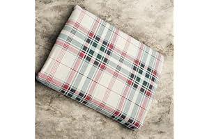 COTTONORE Flannel Sheets Queen Size, 100% Cotton Flannel Blanket, Plaid Design, Pack of ONE Queen Size Flat Sheet (1, Classic