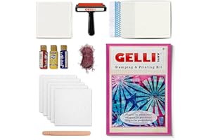 Gelli Arts Stamp Kit with Gel Plate Stamping and Printing Kit, DIY Stamps Set, Stamp Making with 5 X 5 Gel Printing Plate and Printmaking Supplies, Make Your Own Stamps, Monoprinting Set