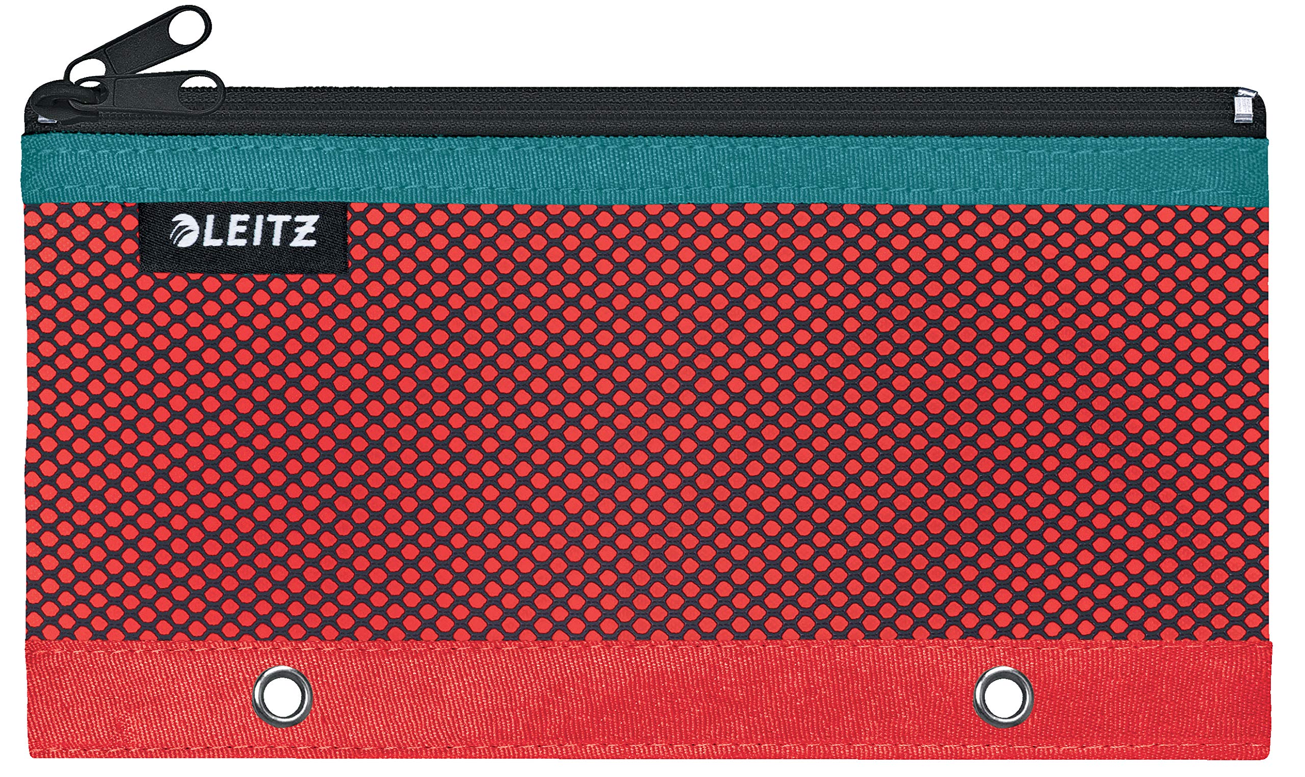 Leitz 2 Pocket Pencil Case Wallet with Eyelets, Red, Urban Chic Range, 60130020