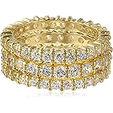 Amazon Essentials Cubic Zirconia All-Around Band Stacking Ring Set