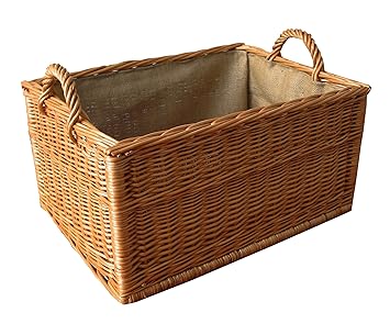 Kaminholzkorb rechteckig, braun, T 55cm x B 41cm x H 29/36cm