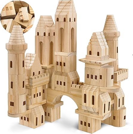 wooden castle block set