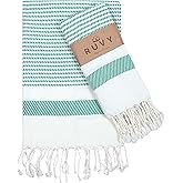 Ruvy Home Basics Turkish Hand Towels for Bathroom Set of 2 | 18"x40", Cotton | Decorative Towel for Bathroom, Kitchen, Dishcloth, Tea, Yoga, Face, Gym - Green
