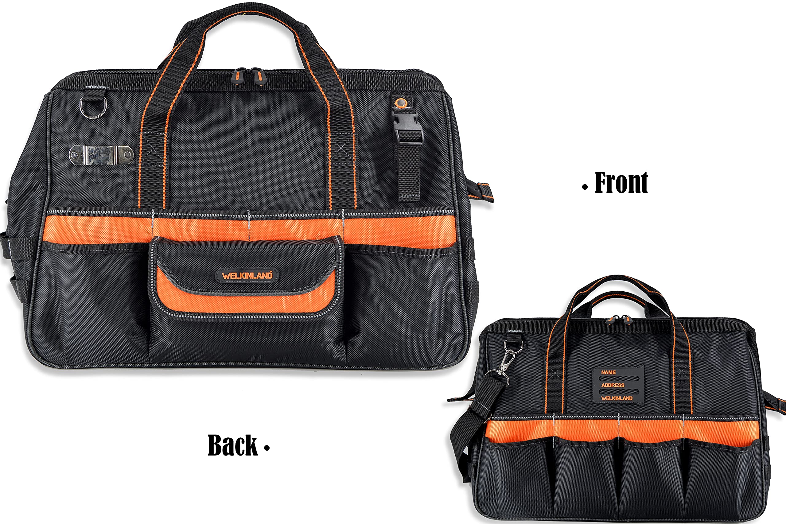 WELKINLAND 20-Inch Electrician tool bag, Heavy-duty tool bags for electricians, Tool bag organizer, HVAC tool bag, Maintenance tools bag, Tool bags for men, Tool tote bag, Tool bags for construction