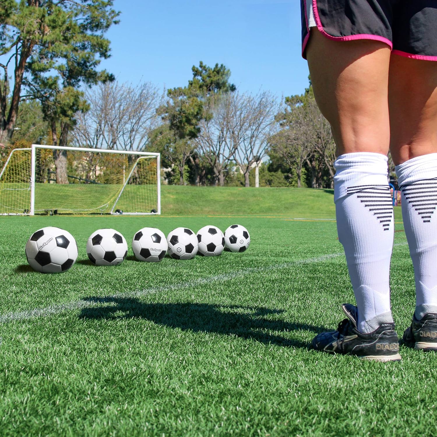 GoSports Classic Soccer Ball with Premium Pump, Available as Single Balls or 6 Packs, Choose Your Size : Sports & Outdoors