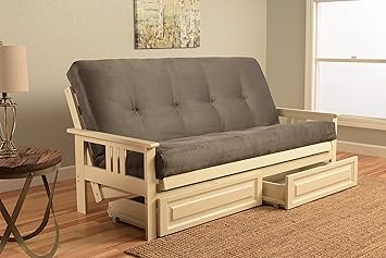Amazon Com Mission Style Wood Frame Antique White Futon With