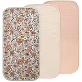mushie Water Repellent Changing Pad Liners | Cotton (Retro Flowers Combo) | 3 Pack, Water repellent, Machine washable, Fits in diaper bag