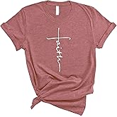 Love in Faith | Faith Cross Short Sleeve | Christian T-Shirts for Women | Faith-Based Apparel | Christian Gifts