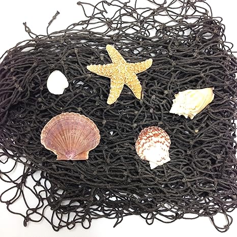 Pepperlonely - Red de pesca natural con conchas, decoración para
