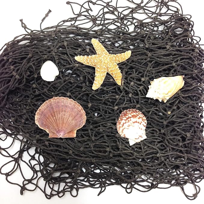 Pepperlonely - Red de pesca natural con conchas, decoración para