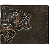 House of Jack Co. Bass Wallet for Men, Double ID Bifold, Full Grain Leather Fishing Wallet, Ideal Gift for Men, Black