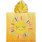 Beach House Sun Hooded Beach and Bath Towel Poncho for Kids, Yellow 48.00" x 24.00"