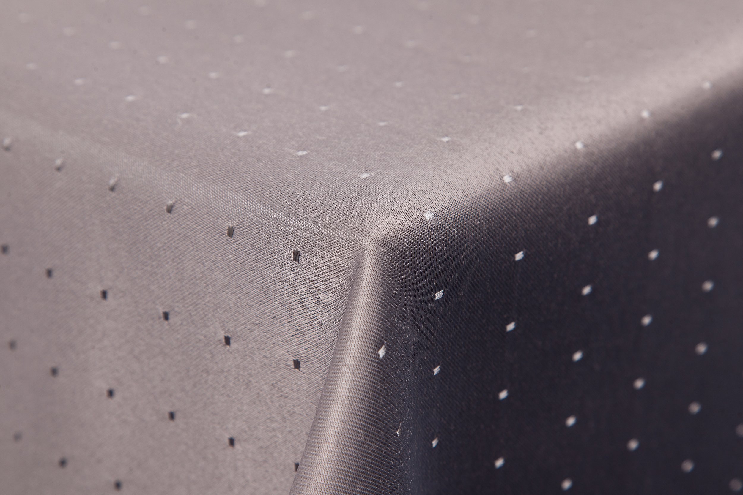 Punkte damask tablecloth by First-Tex, Polyester, dark grey, 160x260