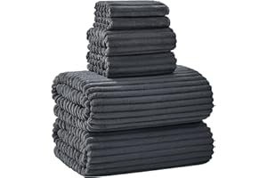 NALIVO Extra Large Bath Towel Set of 6 (40"x80"),Oversized Bath Sheet Super Soft Highly Absorbent Microfibers Quick Dry Luxury Shower Towel for Bathroom Spa Gym Hotel Yoga (Charcoal Gray, 6Piece)