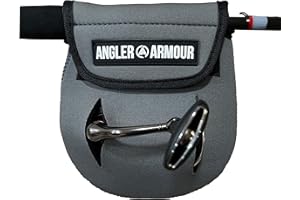 SAVAGE ANGLER Angler Armour Spinning Reel Cover, Fishing Reel Cover, Neoprene Reel Cover, Spinning Reel Sleeve, Spinning Reel Case, Spinning Reel Protective Sleeve, Fits 1000, 2000, 3000, 3500 Reels (Titanium Gray)
