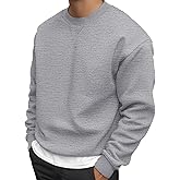 JMIERR Men's Fleece Crewneck Sweatshirt Casual Long Sleeves Cotton Warm Basic Pullover Fashion Shirts