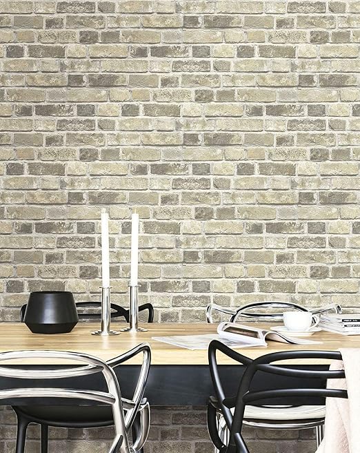 Transform Taupe Brick Peel and Stick Wallpaper Buy Online