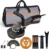 KSEIBI 5-Inch Concrete Angle Grinder Kit | 11.5A 1400W Corded, Dust Shroud &amp; Diamond Cup Wheel, 8500 RPM Pure-Copper Motor, Cutting Grinding Metal Concrete Brick Tile