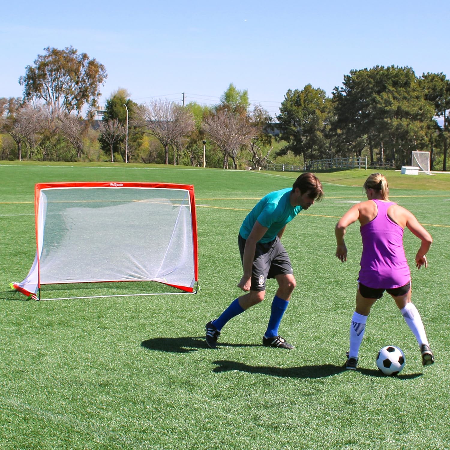 GoSports Premier Portable Pop Up Soccer Goals for Backyard - Kids & Adults - Available in 4' and 6' Sizes : Sports & Outdoors