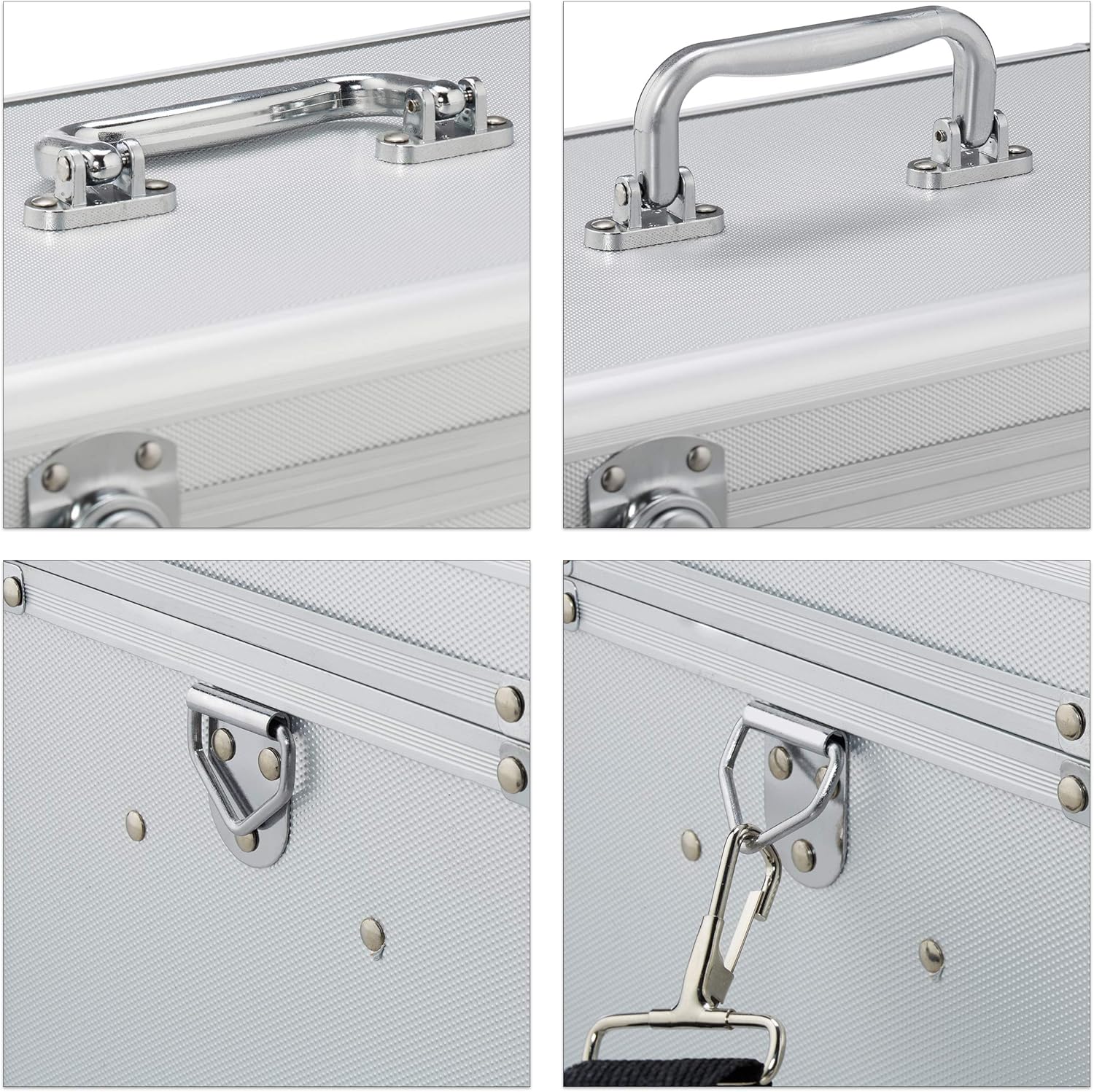 Relaxdays First Aid, Aluminium Medic Kit Case with Carry Strap Empty Emergency Box HWD: 19x32x20 cm, Silver, Metal, 19 x 32 x 20 cm: Kitchen & Dining