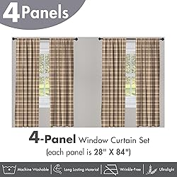 Ambesonne Tan and Brown Window Curtains Pack of
