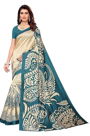 Printed Mysore Art Silk Saree With Blouse Piece
