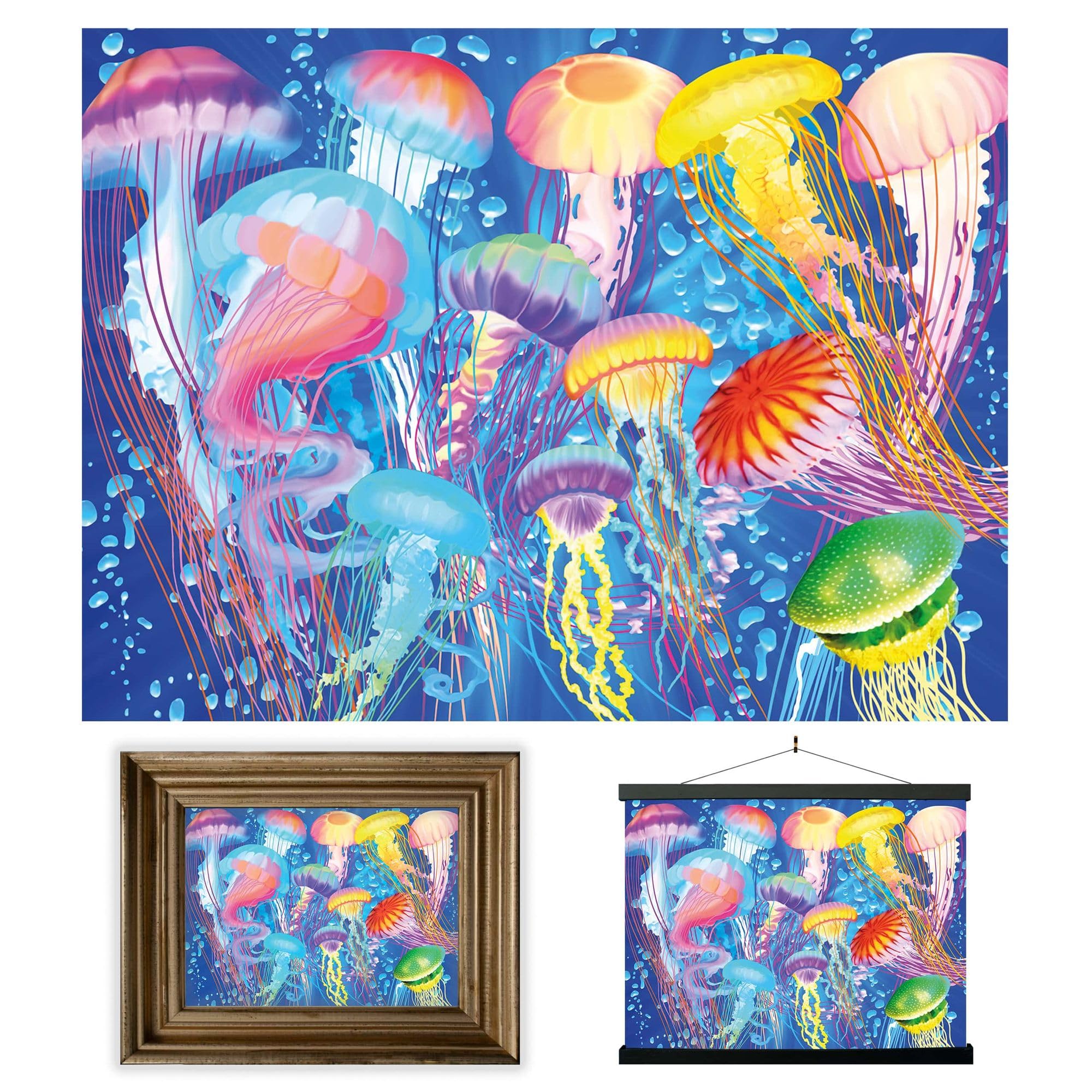 3D LiveLife Lenticular Wall Art Prints - Jelly Jiggle from Deluxebase. Unframed 3D Jellyfish Poster. A perfect wall filler. Original artwork licensed from renowned artist, Michael Searle