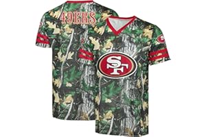 FOCO NFL Men's Officially Licensed Hunter Camo Primary Logo Game Day Football V-Neck Top