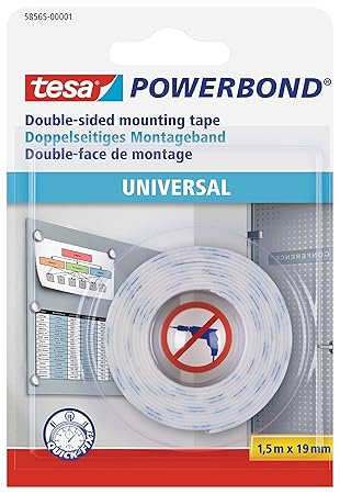 tesa doppelseitiges Montageband Powerbond UNIVERSAL, 1,5m x 19mm