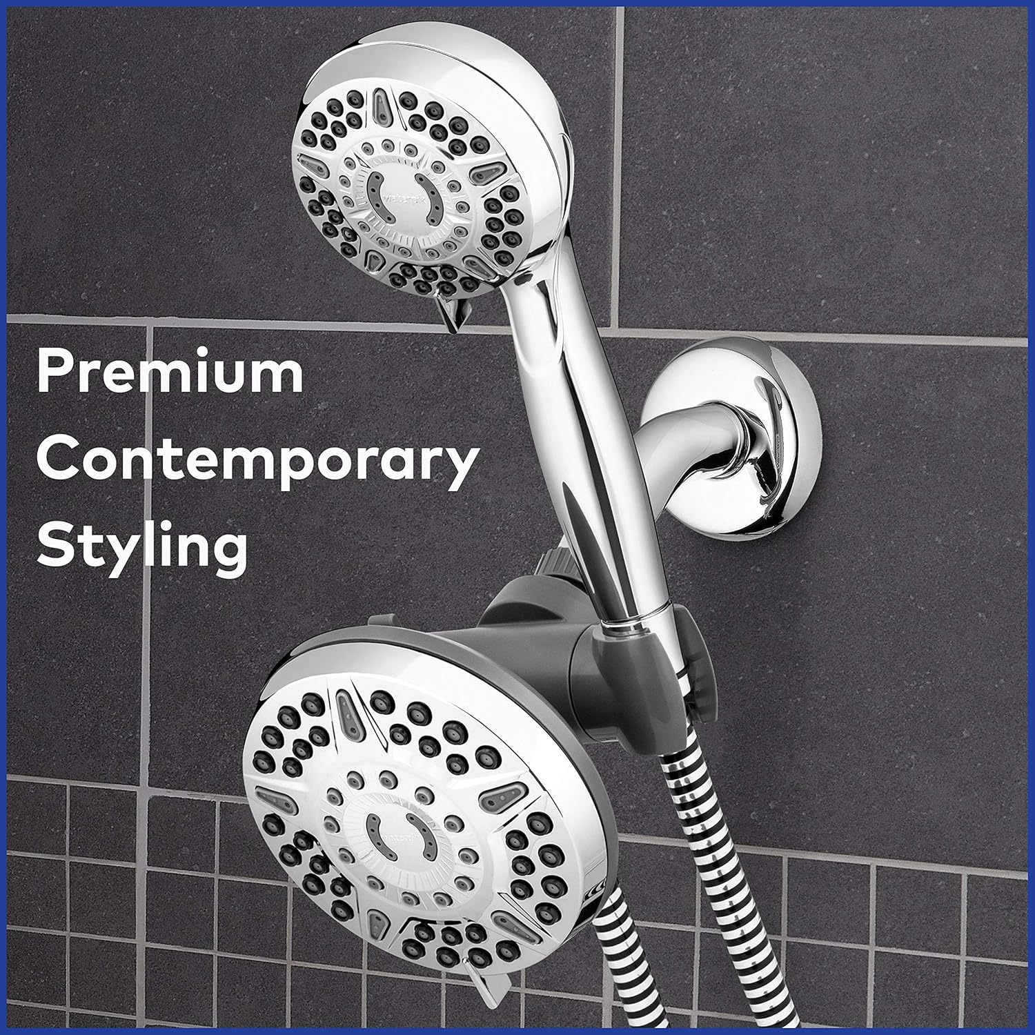 Waterpik High Pressure Shower Head Handheld Spray, 2-in-1 Dual System with 5-Foot Hose PowerPulse Therapeutic Massage, Chrome, 2.5 GPM XET-633-643 - - 