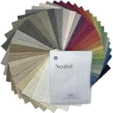 Neutral Curtains Lily Linen Fabric Sample Booklet for Roman Shades &amp; Curtains, Custom Window Treatment Fabric Swatches, 38 Colors