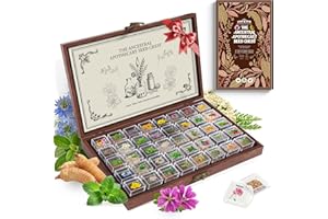 LUSH&DEWㅤ LUSH&DEW Medicinal Herb Gardening Gifts for Herbalists, Apothecary Seed Chest, 40 Varieties 36,000+ Non-GMO Heirloom Seeds for Planting Herbs in Raised Bed Windowsill, Survival Seed Kit for Herbal Tea