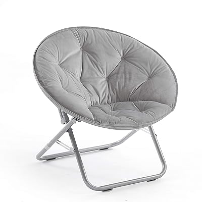 Urban Shop Grey Micromink Saucer Chair for Comfortable Seating