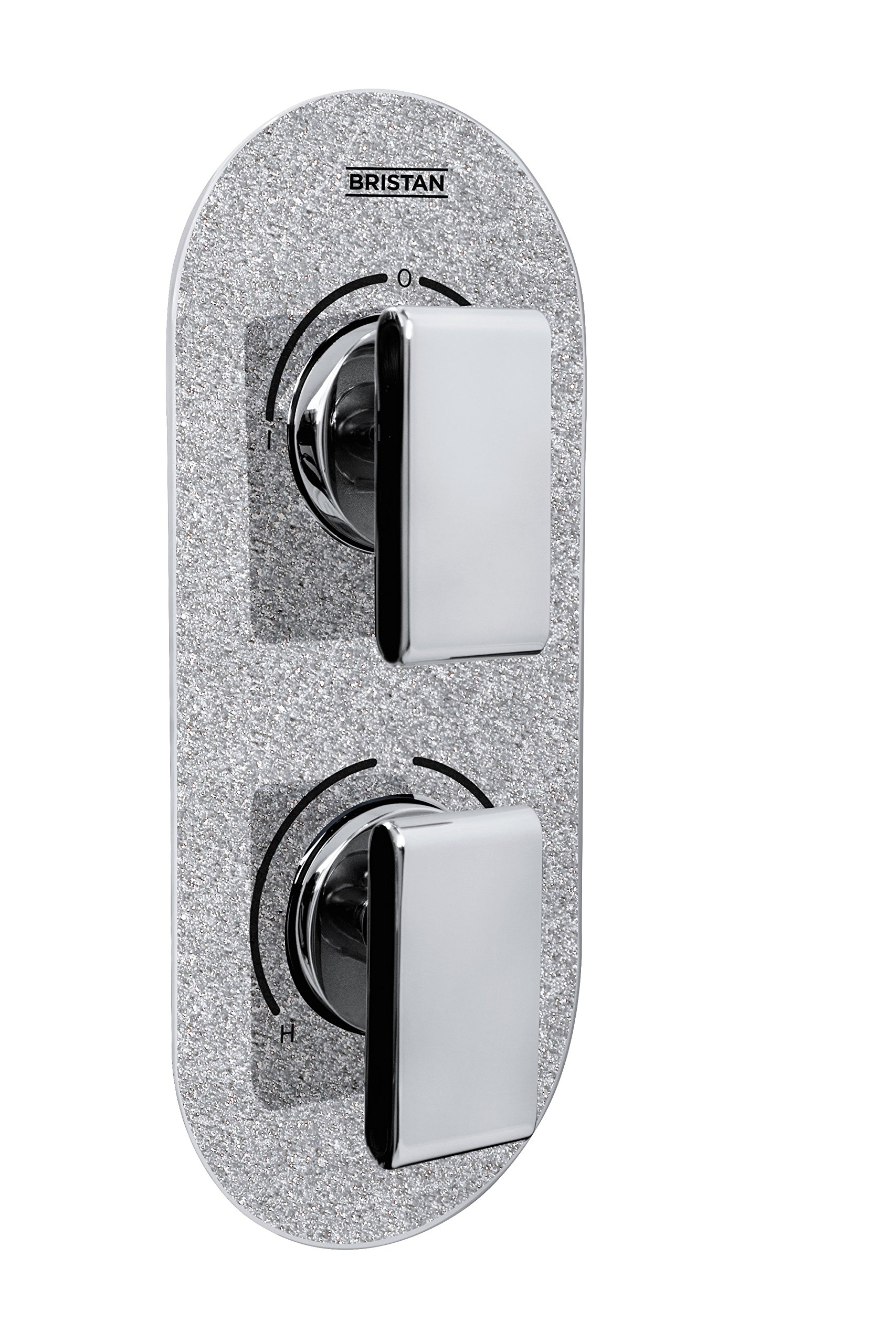 Bristan MPIV2 SHCDIV SS Sparkle Metallic Pivot 2 Concealed Dual Control Valve and Diverter, Chrome/Silver