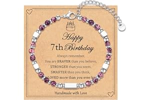 IKIATY 6-21 Years Old Girls Birthday Gifts, Tiny Beaded Bracelets Gifts for Daughter Granddaughter Niece Friends with Happy 6th-21st Birthday Card