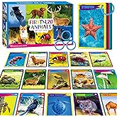 My First 120 Animals, 60PCS Realistic Zoo Animal Cards Farm/Wild/Marine Animals/Insects/Birds Flashcards Montessori &amp; Science Educational Toys Preschool Learning for Homeschool Preschool Toddler Kids