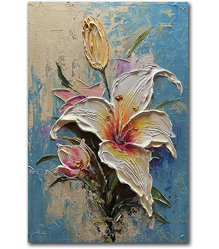 絵画 Oil painting of beautiful flowers. Flowers Original Oil Painting on Canvas by Mariusz