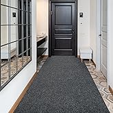 jxgzyy Runner Rugs for Hallway 2'11 x 9'10'', Non Slip Carpet Runner, Heavy Duty Indoor Outdoor Long Floor Mat with Rubber Backing, for Entrance, Patio, Garage, Mudroom, Grey