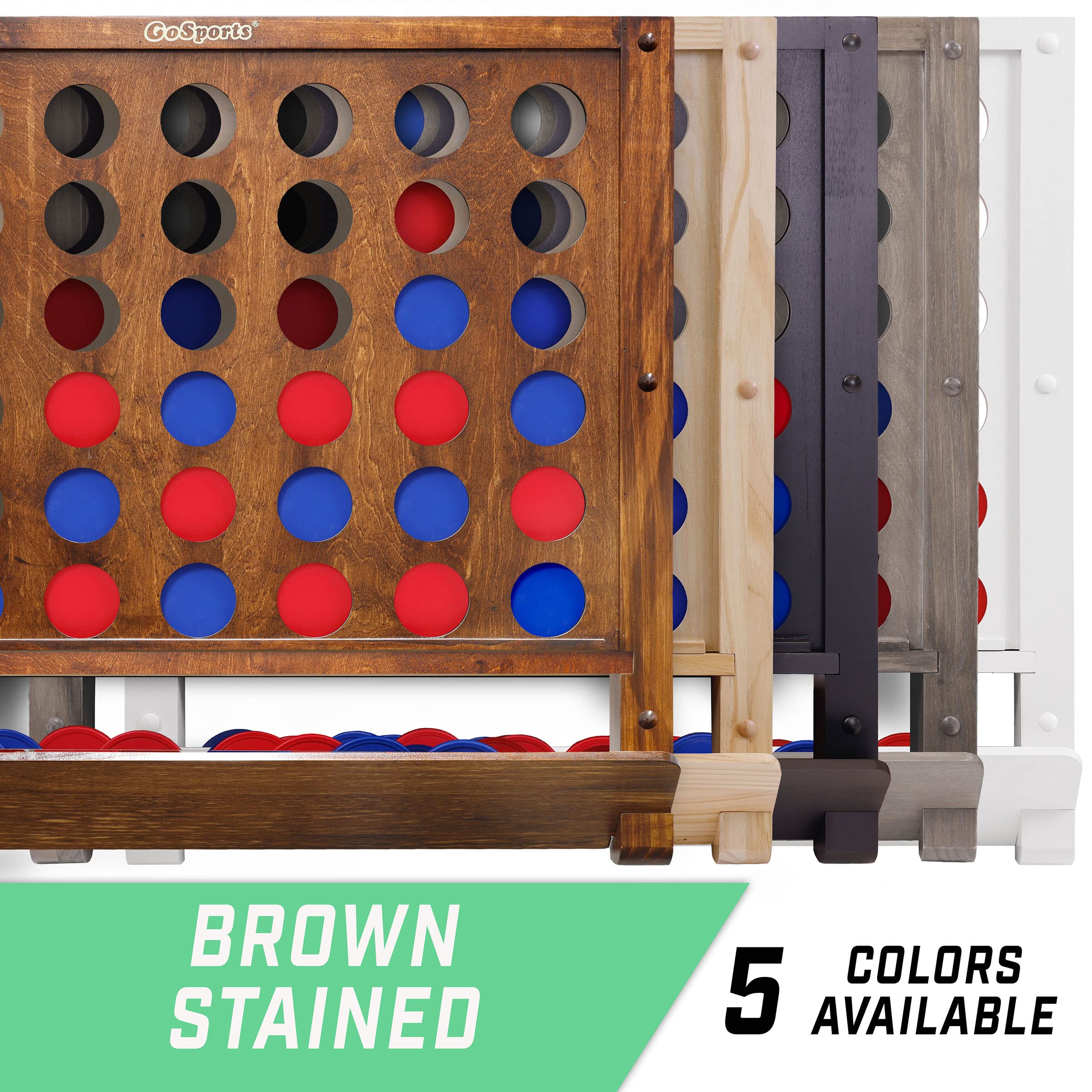 GoSports Wall Mounted Giant 4 in a Row Game - Jumbo 4 Connect Family Fun with Coins