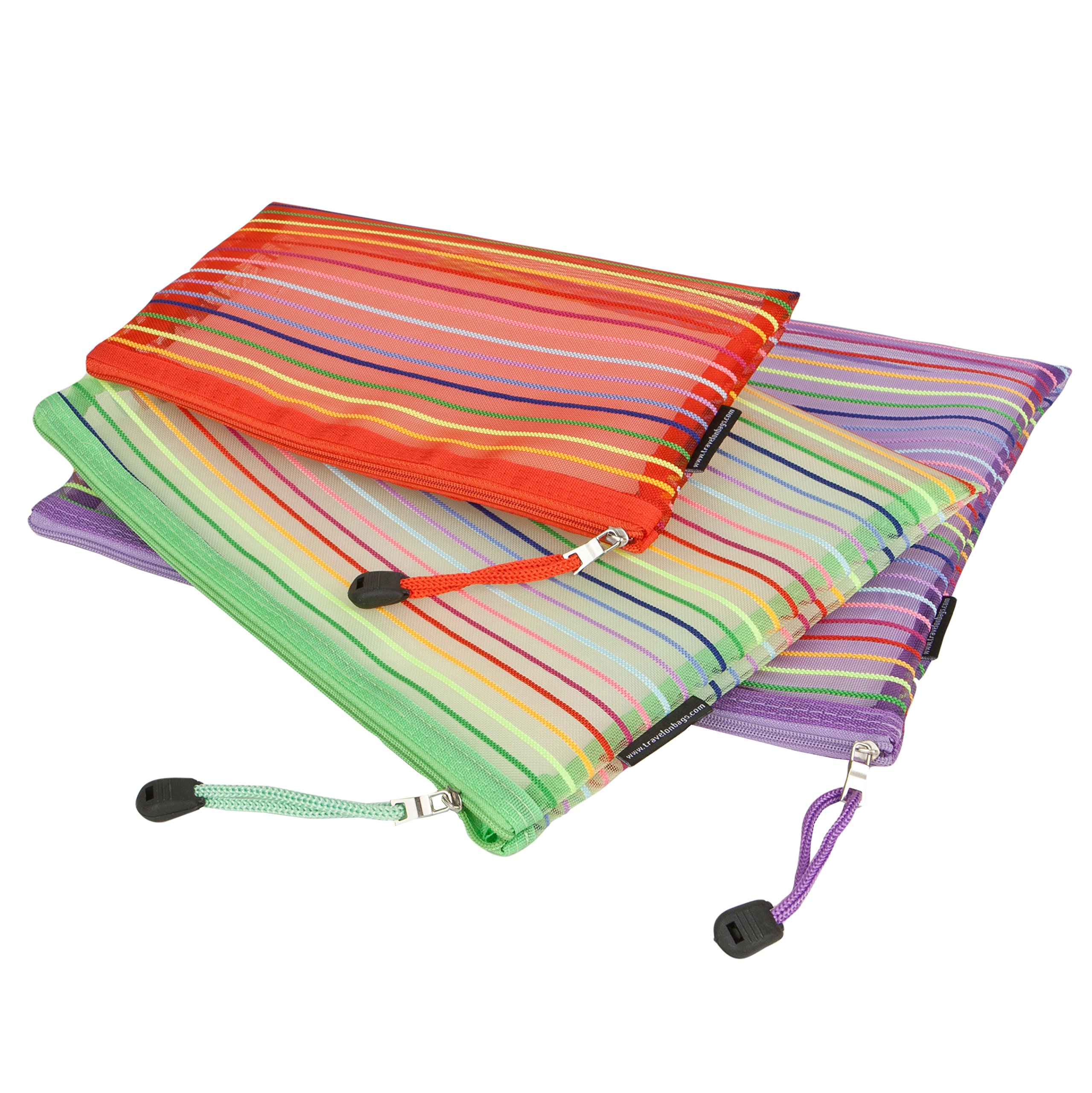 Travelon Set Of 3 Mesh Pouch, Multicolor, Multiple Size