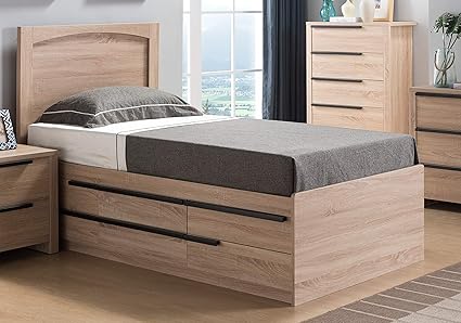 Major Q 57 X 76 X 47 H Modern Contemporary Wooden Style Storage Component Weathered White Finish Full Size Bed Id80y1202f Y1201f